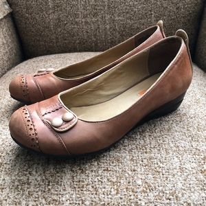 Miz Mooz Brown Low Wedge